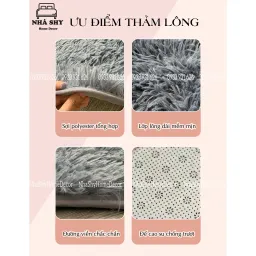 Thảm Lông Trải Sàn Trang Trí Nhà Cửa - Lót Phòng - Thảm Cạnh Giuờng Ngủ Màu Loang Size 40x1m2 - 50x1m6