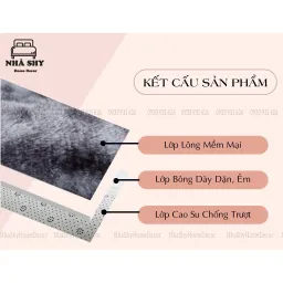 Thảm Lông Trải Sàn Trang Trí Nhà Cửa - Lót Phòng - Thảm Cạnh Giuờng Ngủ Màu Trơn Size 40x1m2 - 50x1m6