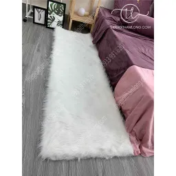 Thảm Lông Trang Trí Phòng Ngủ - Thảm Lông Decor - Chất Lông Tơ Nhiễn Size 50x40cm - 50x1m6