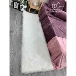 Thảm Lông Trang Trí Phòng Ngủ - Thảm Lông Decor - Chất Lông Tơ Nhiễn Size 50x40cm - 50x1m6