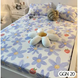 Trọn Bộ Ga Giuờng Cotton Poly 3 Món - Họa Tiết 3D - Hàng Nhập Khẩu - Set Ga + 2 Vỏ Gối Nằm