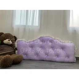 Tựa Đầu Giuờng Trang Trí Phòng Ngủ - Mẫu Hoàng Gia - Màu Tím - Size 80x1m6