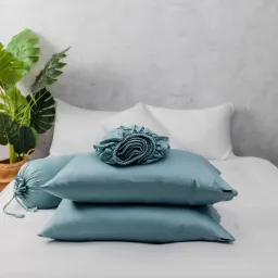 Bộ Ga Gối 4 Món Gòn Bedding Lụa Tencel 60s Cao Cấp Màu Trơn 1m8x2m - 1m6x2m