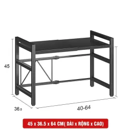 Kệ Lò Vi Sóng 2 Tầng Thông Minh VKIT CHỊU LỰC TỚI 100KG Có Thể Co Giãn Tới 60 cm KVS01