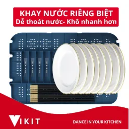 Kệ Úp Bát Chén Nhựa Có Nắp Đậy Có Giá Để Bát Đĩa VKIT