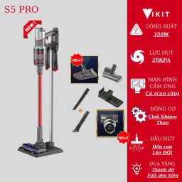 Máy Hút Bụi Cầm Tay Không Dây Cảm Ứng Được Cao Cấp Lực Hút Mạnh Robot VKIT S5 PRO