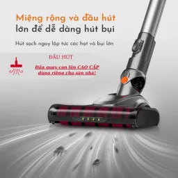 Máy Hút Bụi Cầm Tay Không Dây CÓ MÀN HÌNH Cảm Ứng Được Cao Cấp Lực Hút Mạnh Robot VKIT S4