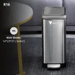 Thùng Đựng Rác INOX Có Nắp Đậy Và Đạp Chân Cao Cấp Kèm Giảm Chấn Và Sáng Bóng 6L - 30L