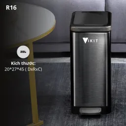 Thùng Đựng Rác INOX Có Nắp Đậy Và Đạp Chân Cao Cấp Kèm Giảm Chấn Và Sáng Bóng 6L - 30L