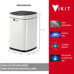 Thùng Đựng Rác INOX Có Nắp Đậy Và Đạp Chân Cao Cấp Kèm Giảm Chấn Và Sáng Bóng 6L - 30L