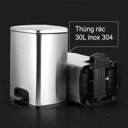 Thùng Rác Đóng Nắp Chậm R16-30L Chất Liệu INOX304 Cao Cấp