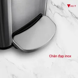 Thùng Rác Inox Đạp Chân Nhà Vệ Sinh, Bếp Cao Cấp Nắp Đóng Chậm VIKIT R16 6L - 30L