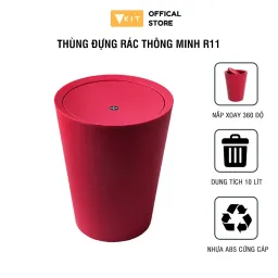 Thùng Rác Nhựa Nắp Lật Mini 10L VKIT Xoay 360 Độ R11