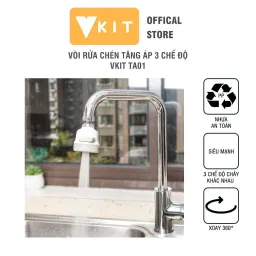 Vòi Rửa Chén Tăng Áp, Xoay 360 Độ, 3 Chế Độ Chảy Siêu Mạnh VKIT TA01