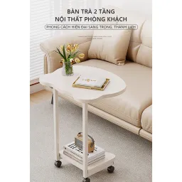 Bàn Làm Việc Full Trắng Thông Minh Có Bánh Xe Di Chuyển Tiện Lợi GM117