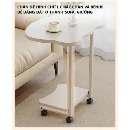 Bàn Làm Việc Full Trắng Thông Minh Có Bánh Xe Di Chuyển Tiện Lợi GM117