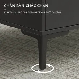 Bàn Trà Sofa Phòng Khách Màu Đen Mặt Giả Vân Đá Trắng Sang Trọng GP296