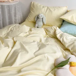 Bộ Chăn Ga Gối Cotton TC Emmidecor Cao Cấp Mẫu Vàng Nhẹ Nhàng Full