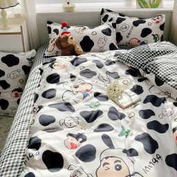 Bộ Chăn Ga Gối Emmibedding, Drap Cotton Poly Hàn Quốc Mẫu Cậu Bé Shin