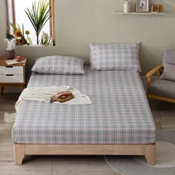 Bộ Ga Giường, Ga Gối Chất Liệu Cotton Tici Emmibedding, Các Mẫu Kẻ Hiện Đại Đủ Size