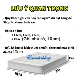 Bộ Ga Giường, Ga Gối TC Trơn 1 Màu EmmiBedding Gồm 1 Ga Và 2 Ao Gối Nằm