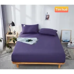 Bộ Ga Giường, Ga Gối TC Trơn 1 Màu EmmiBedding Gồm 1 Ga Và 2 Ao Gối Nằm