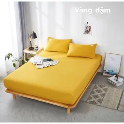 Bộ Ga Giường, Ga Gối TC Trơn Có Tag EmmiBedding Gồm 1 Ga Và 2 Áo Gối Nằm