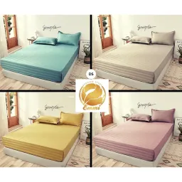 Bộ Ga Gối Cotton Kẻ 3F Chuyên Dùng Khách Sạn, Homestay, Nhà Nghỉ, Decor Phòng Ngủ