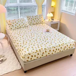 Bộ Ga Gối Trần Bông 3 Món Cotton Đũi Sơ Đậu Nành Hàng Nhập Khẩu Dùng Được 4 Mùa