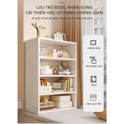 Kệ Sách Đa Năng Nhiều Tầng Chất Liệu Gỗ MDF Màu Full Trắng GA30