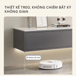 Kệ Tivi Treo Tường Màu Đen Mặt Giả Vân Đá Trắng Sang Trọng GP303