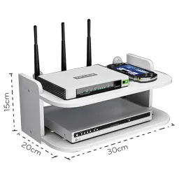 Kệ Wifi Mini Treo Tường Chất Liệu Gỗ Nhựa Composite IG407