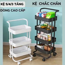 Kệ Để Đồ 3 Tầng Đa Năng Có Bánh Xe