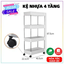 Kệ Đựng Đồ Đa Năng 3 Tầng / 4 Tầng Có Bánh Xe Đẩy Chuyên Dụng Cho Spa, Phòng Tắm, Bếp Chất Liệu Inox Cao Cấp