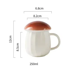 Ly Sứ Nấm Kèm Nắp Đậy Siêu Xinh 250ML Dùng Trà Cafe Chiều