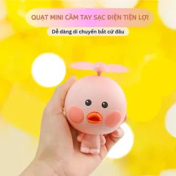 Quạt Mini Cầm Tay Kèm Đèn Pin Sạc Usb Tiện Lợi Pin 300mA-500mA Bảo Hành 1 Tháng