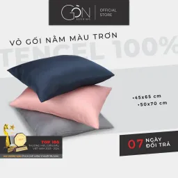 Vỏ Gối Nằm Gòn Bedding Lụa Tencel 60s Cao Cấp Màu Trơn 50x70 cm