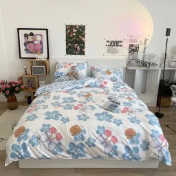 [BST 17] Bộ Chăn Ga Gối Cotton Poly Emmibedding Phong Cách Hàn Quốc Drap Giường Cotton Hot Trend - Không Kèm Ruột