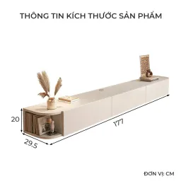 Kệ Tivi Treo Tường 3 Cánh Mở Màu Full Trắng Thương Hiệu ILUMIA - GP326