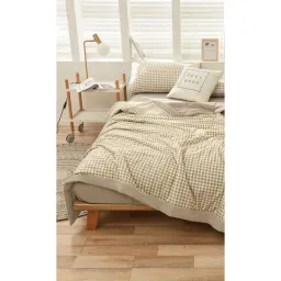 Bộ Chăn Ga Gối Cotton Tici Chăn Trần EMMI Bedding Mẫu Caro Be Grap Nệm Thun Lạnh Hàn Quốc Drap Giường Đệm Đủ Size