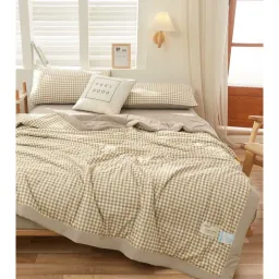 Bộ Chăn Ga Gối Cotton Tici Chăn Trần EMMI Bedding Mẫu Caro Be Grap Nệm Thun Lạnh Hàn Quốc Drap Giường Đệm Đủ Size