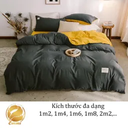 Bộ Chăn,Ga,Gối Cotton Tici Emmibedding Store Xám