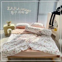 Bộ Chăn Hè Cotton Đũi Bông Đậu 5 Món Cao Cấp TOPAZ Nhập Khẩu - Chăn Mền Mùa Hè Chất Liệu Cotton Siêu Mềm, Siêu Mát