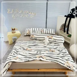 Bộ Chăn Hè Cotton Đũi Bông Đậu 5 Món Cao Cấp TOPAZ Nhập Khẩu - Chăn Mền Mùa Hè Chất Liệu Cotton Siêu Mềm, Siêu Mát