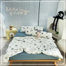 Bộ Chăn Hè Cotton Đũi Bông Đậu 5 Món Cao Cấp TOPAZ Nhập Khẩu - Chăn Mền Mùa Hè Chất Liệu Cotton Siêu Mềm, Siêu Mát