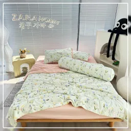 Bộ Chăn Hè Cotton Đũi Bông Đậu 5 Món Cao Cấp TOPAZ Nhập Khẩu - Chăn Mền Mùa Hè Chất Liệu Cotton Siêu Mềm, Siêu Mát