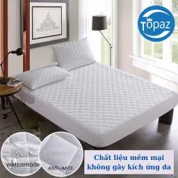 Ga Chống Thấm COTTON Chính Hãng TOPAZ - Nệm 3 Lớp Chống Thấm Tuyệt Đối Mềm Mại Êm Ái Không Nóng Bí, Không Sột Soạt