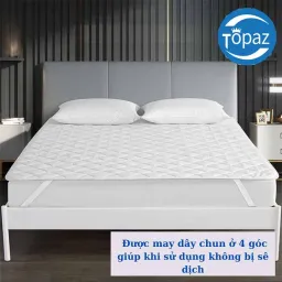 Ga Chống Thấm COTTON Chính Hãng TOPAZ - Nệm 3 Lớp Chống Thấm Tuyệt Đối Mềm Mại Êm Ái Không Nóng Bí, Không Sột Soạt