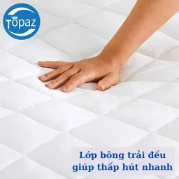 Ga Chống Thấm COTTON Chính Hãng TOPAZ - Nệm 3 Lớp Chống Thấm Tuyệt Đối Mềm Mại Êm Ái Không Nóng Bí, Không Sột Soạt