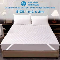 Ga Chống Thấm COTTON Chính Hãng TOPAZ - Nệm 3 Lớp Chống Thấm Tuyệt Đối Mềm Mại Êm Ái Không Nóng Bí, Không Sột Soạt